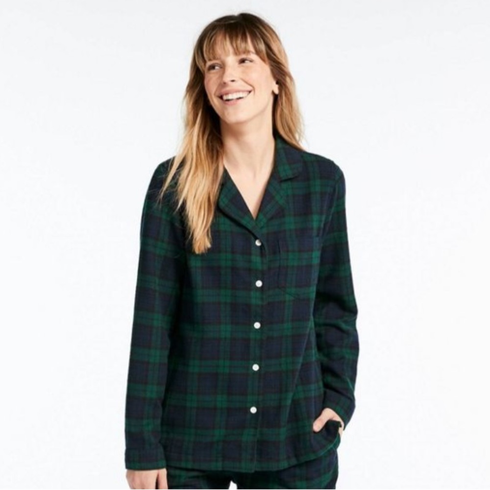 L.L Bean Women’s Scotch Plaid Flannel Pajama Top